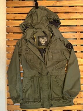 Nobis Men's Hooded Parka Jacket - Olive Green